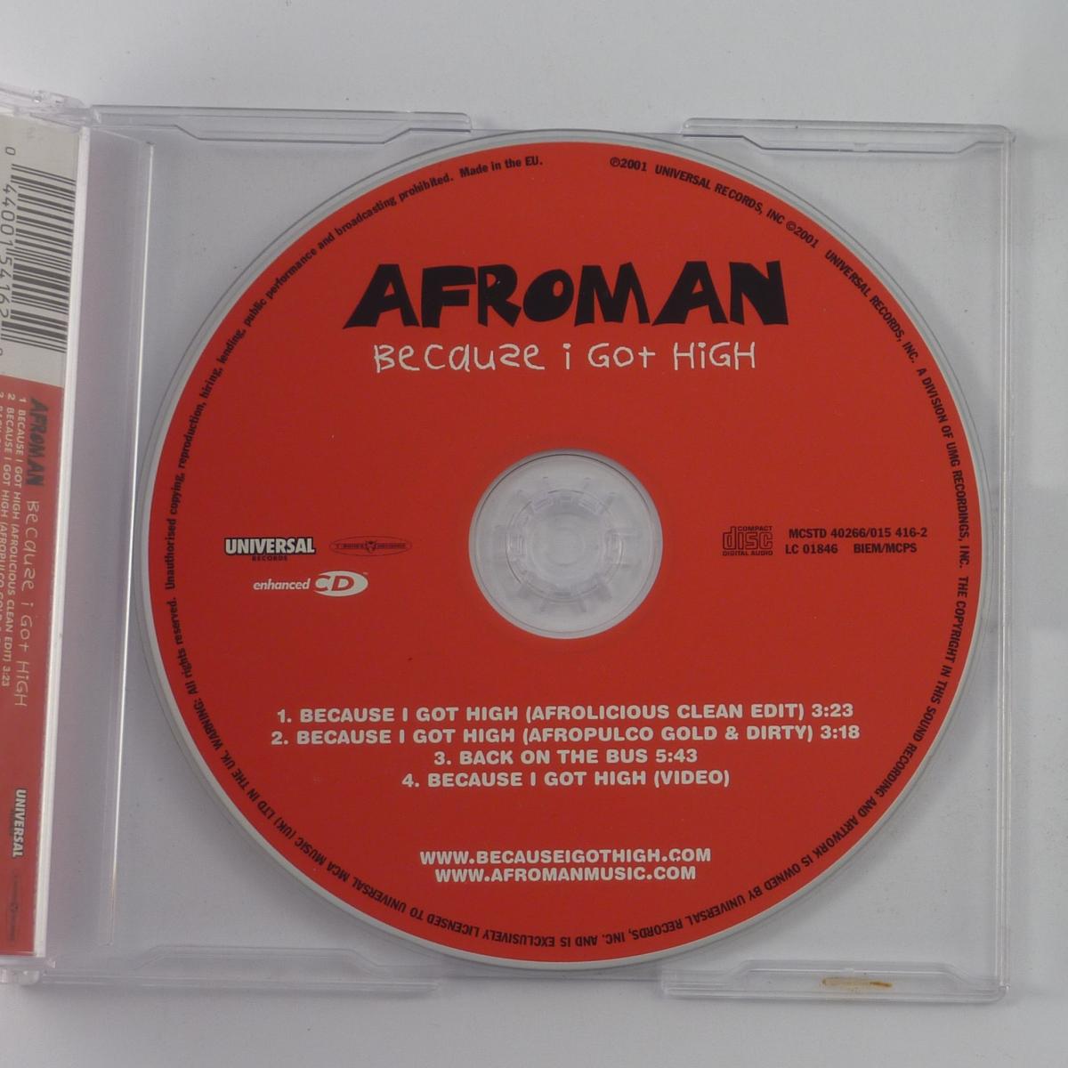 Afroman Because I Got High CD Single Enhanced