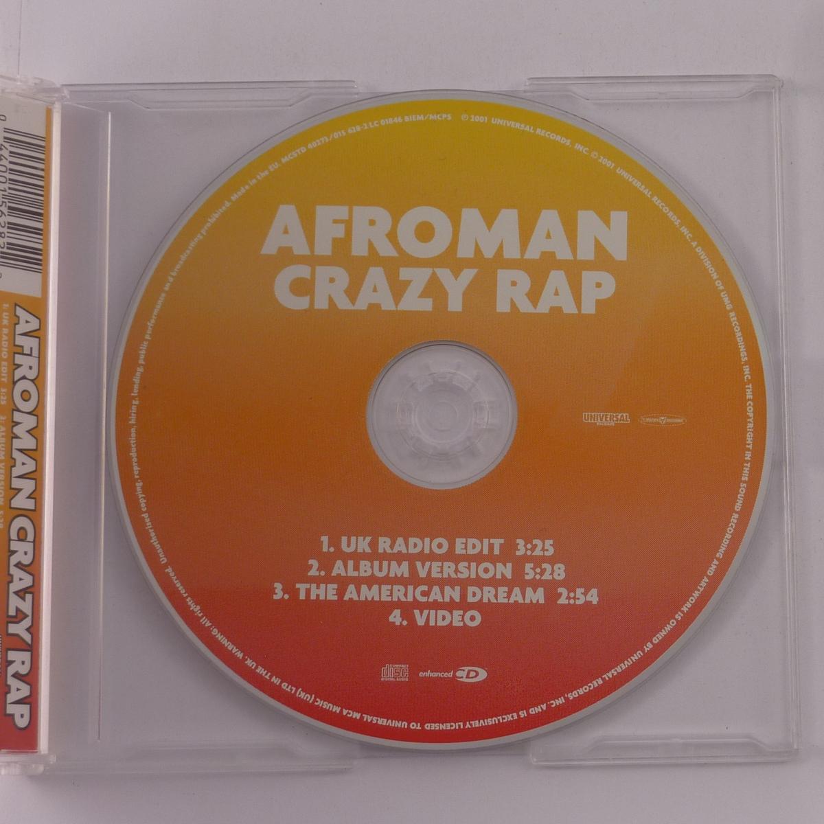 Afroman Crazy Rap CD Single Enhanced