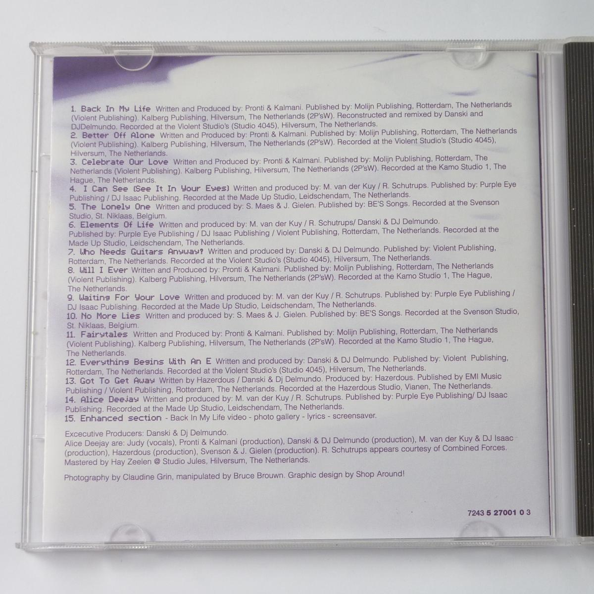 Alice Deejay Who Needs Guitars Anyway? CD Album Enhanced