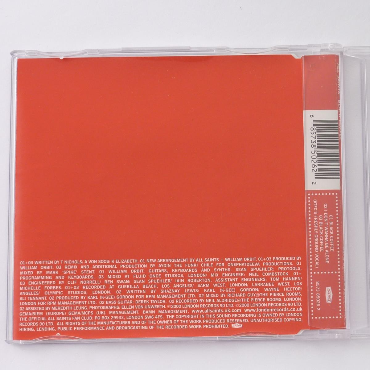 All Saints Black Coffee CD Single