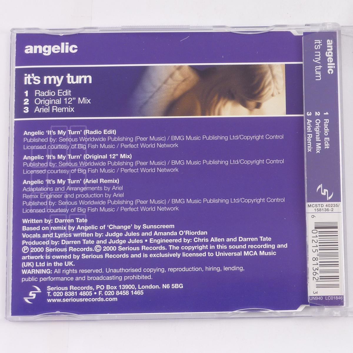 Angelic It's My Turn CD Single