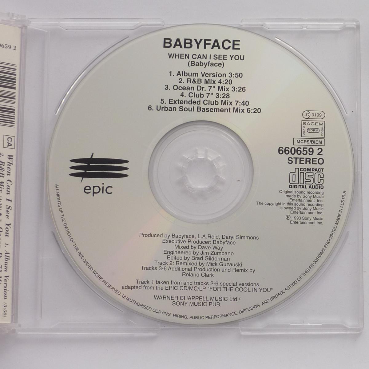 Babyface When Can I See You CD Single