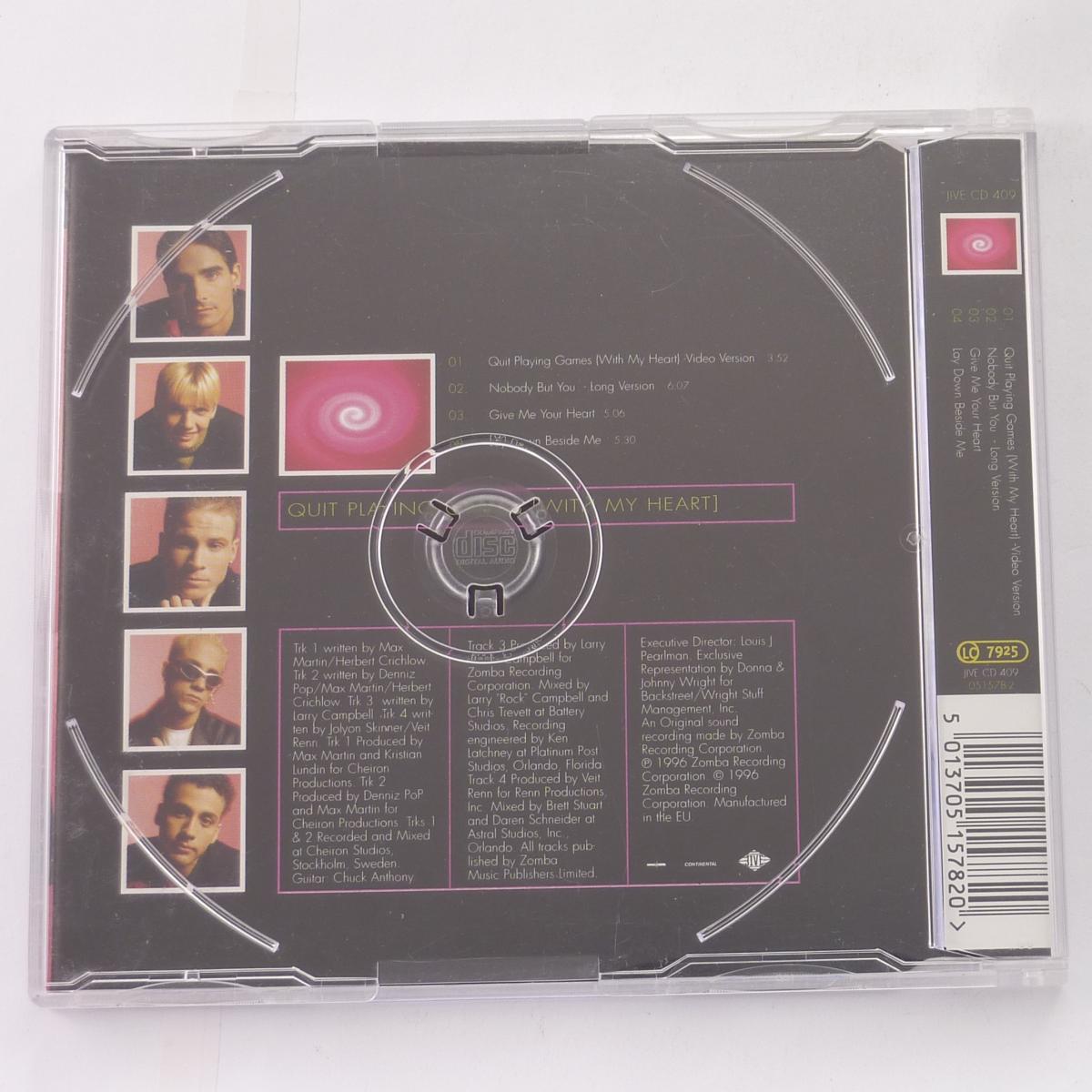 Backstreet Boys Quit Playing Games [With My Heart] CD Single CD1