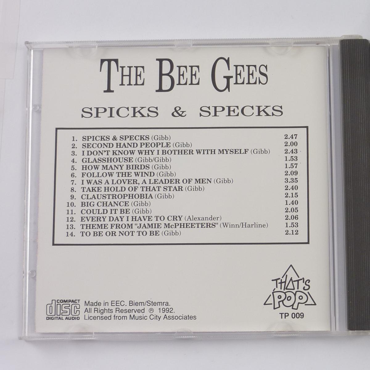 Bee Gees Spicks & Specks CD Album Compilation