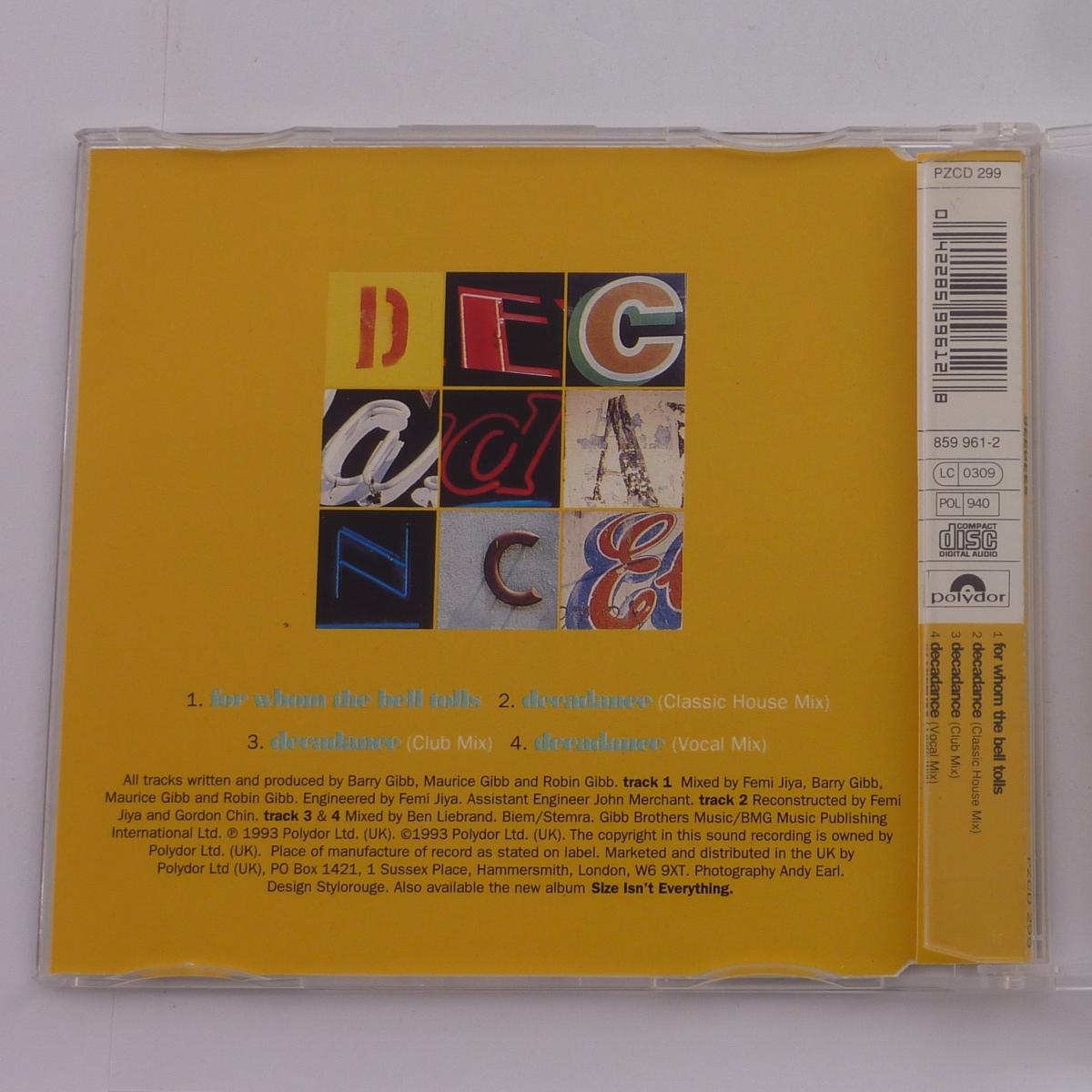 BeeGees For Whom The Bell Tolls CD Single