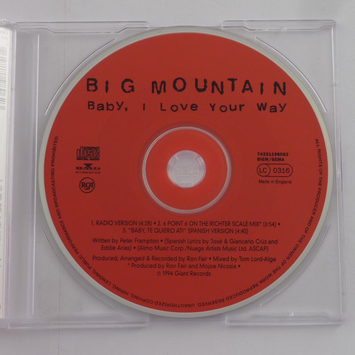 Big Mountain Baby, I Love Your Way CD Single