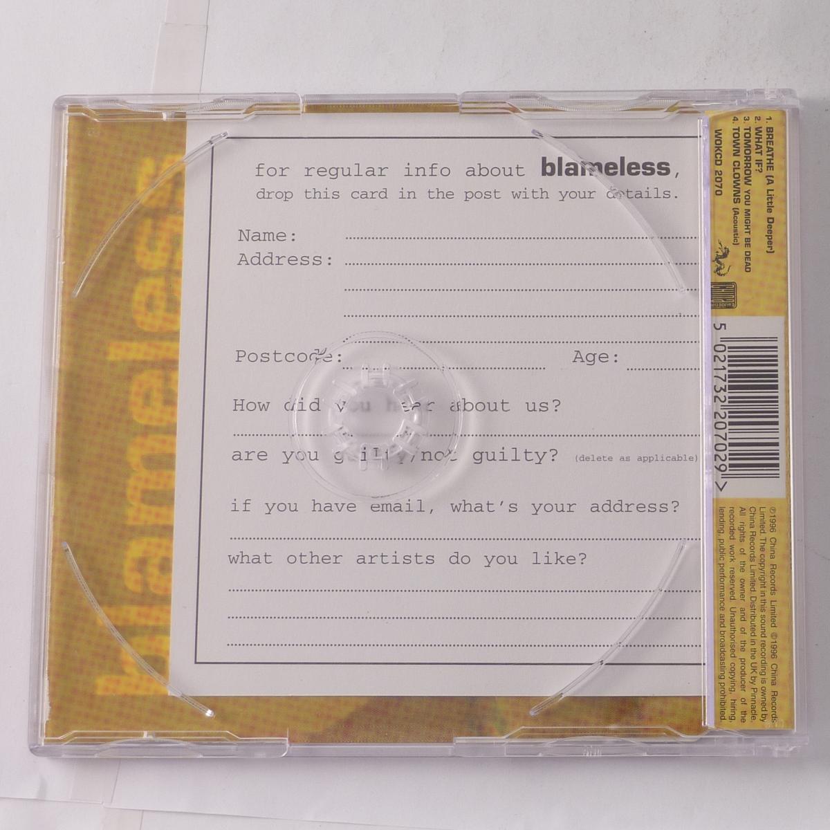 Blameless Breathe (A Little Deeper) CD Single CD1