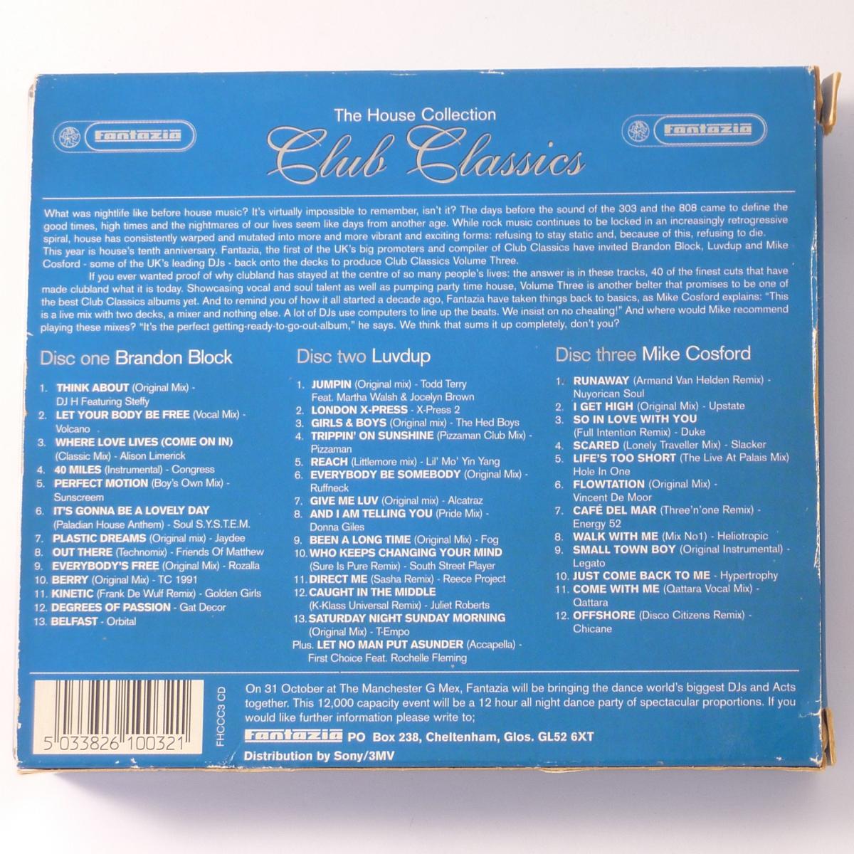 Brandon Block, LuvDup, Mike Cosford The House Collection - Club Classics Volume 3 3 × CD Mixed