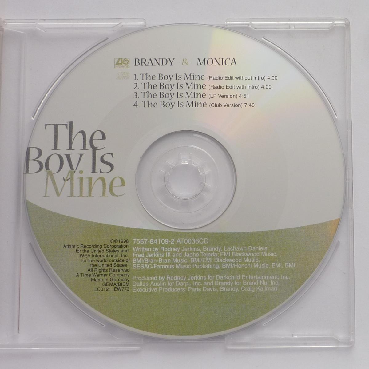 Brandy -&- Monica The Boy Is Mine CD Single