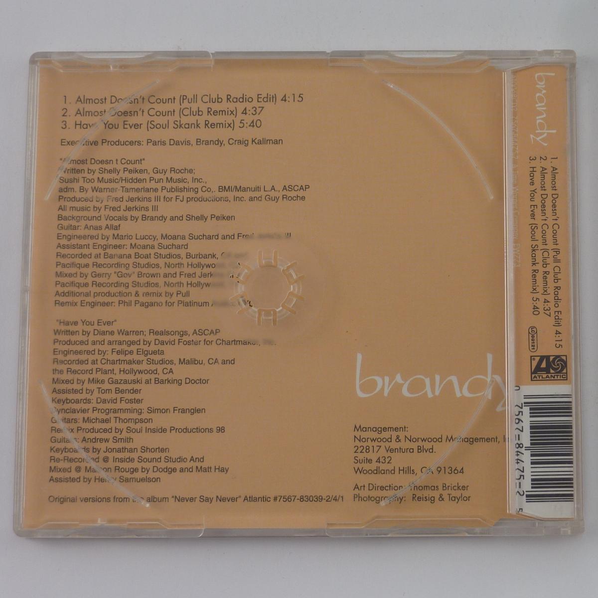 Brandy Almost Doesn't Count CD Single CD2