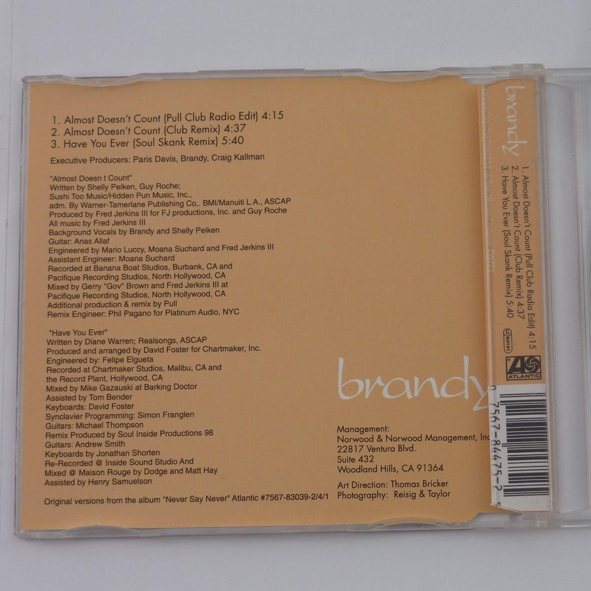 Brandy Almost Doesn't Count CD Single CD2