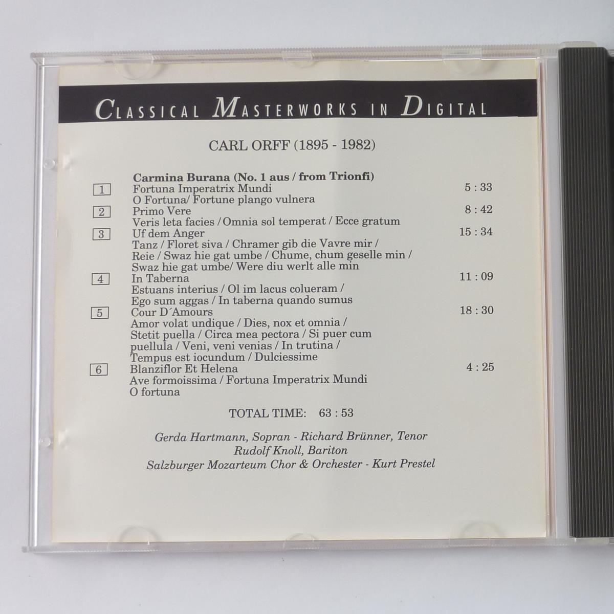 Carl Orff Carmina Burana (Nr. 1 Aus Trionfi) CD