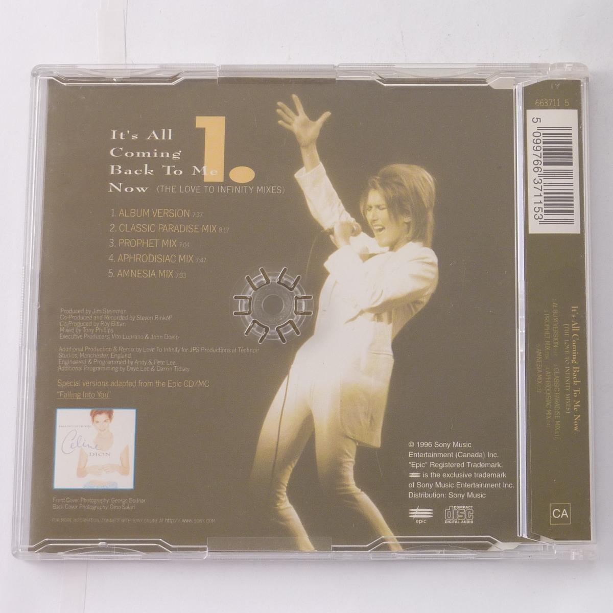 Celine Dion It's All Coming Back To Me Now (Special Dance CD) - The Love To Infinity Remixes CD Single