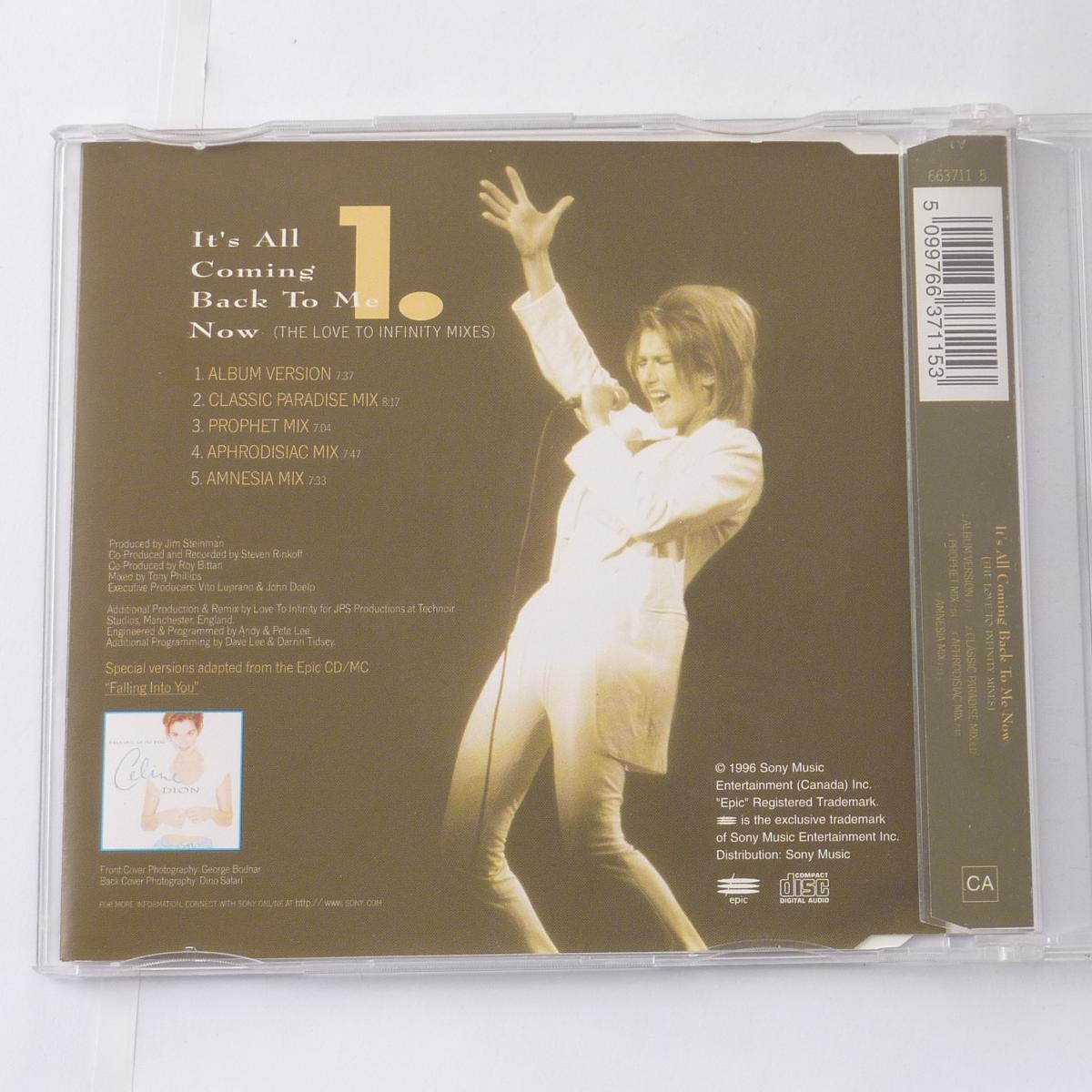 Celine Dion It's All Coming Back To Me Now (Special Dance CD) - The Love To Infinity Remixes CD Single