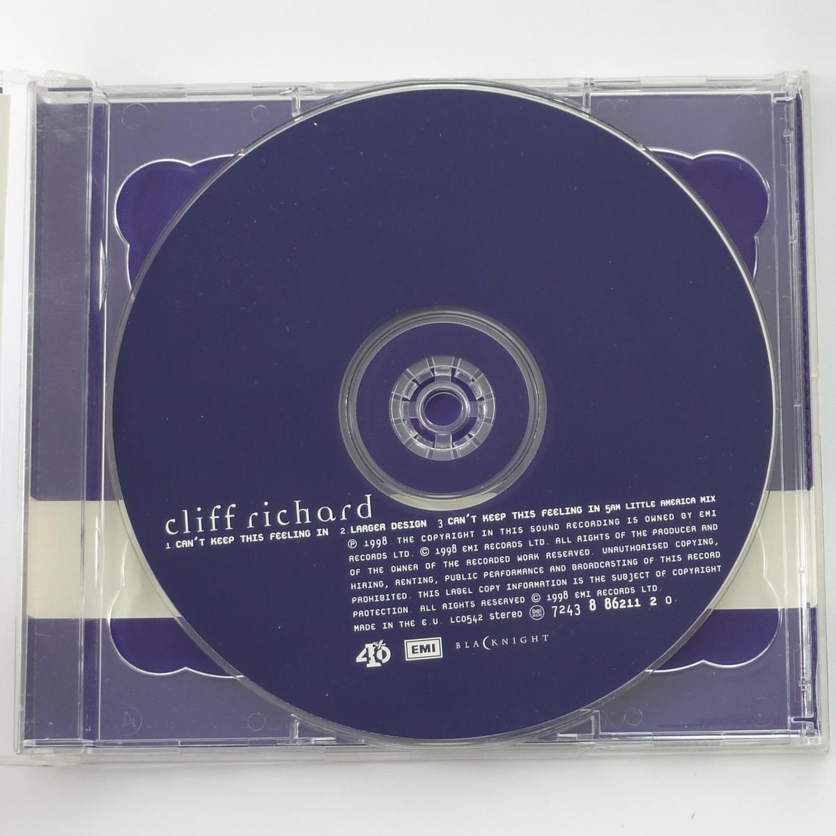 Cliff Richard Can't Keep This Feeling In CD Single Limited Edition CD1