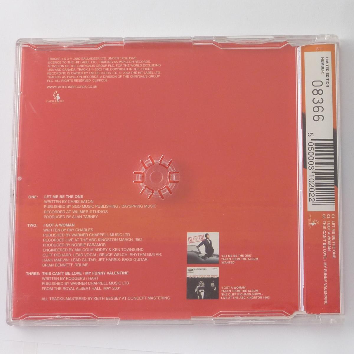 Cliff Richard Let Me Be The One CD Single Limited Edition Numbered