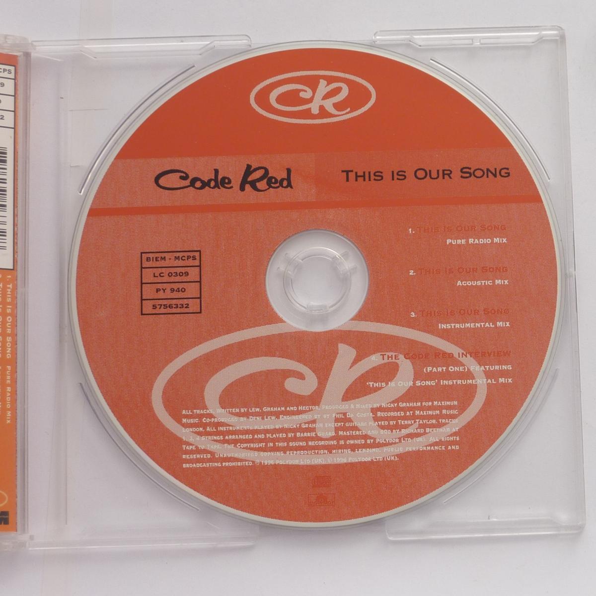 Code Red This Is Our Song CD Maxi-Single