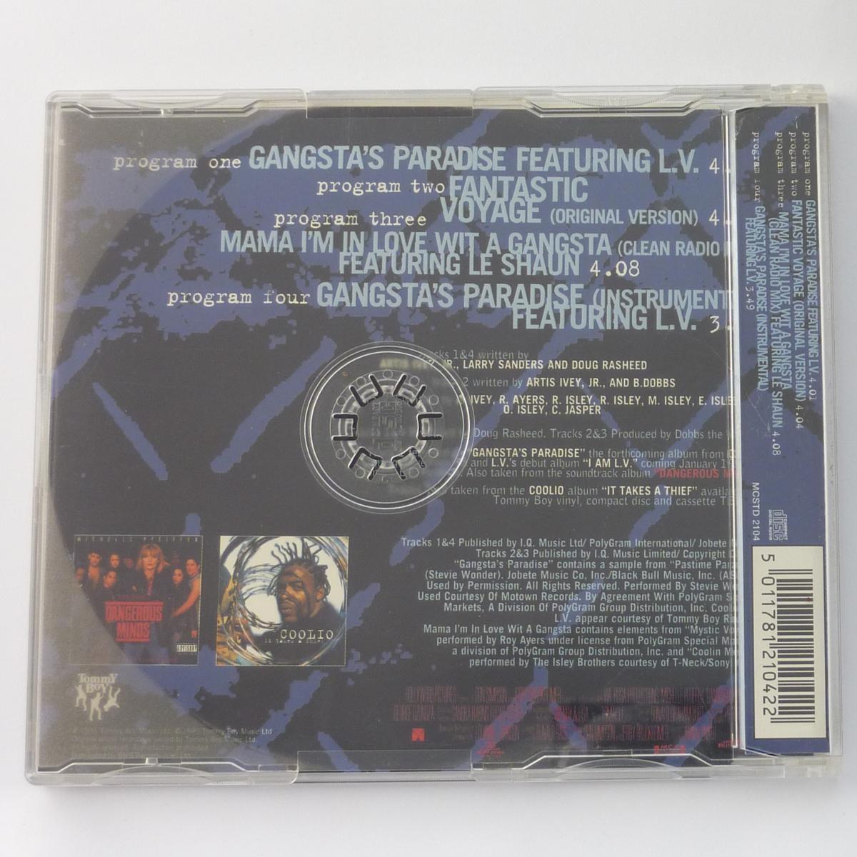 Coolio Featuring L.V. Gangsta's Paradise CD Single Stereo