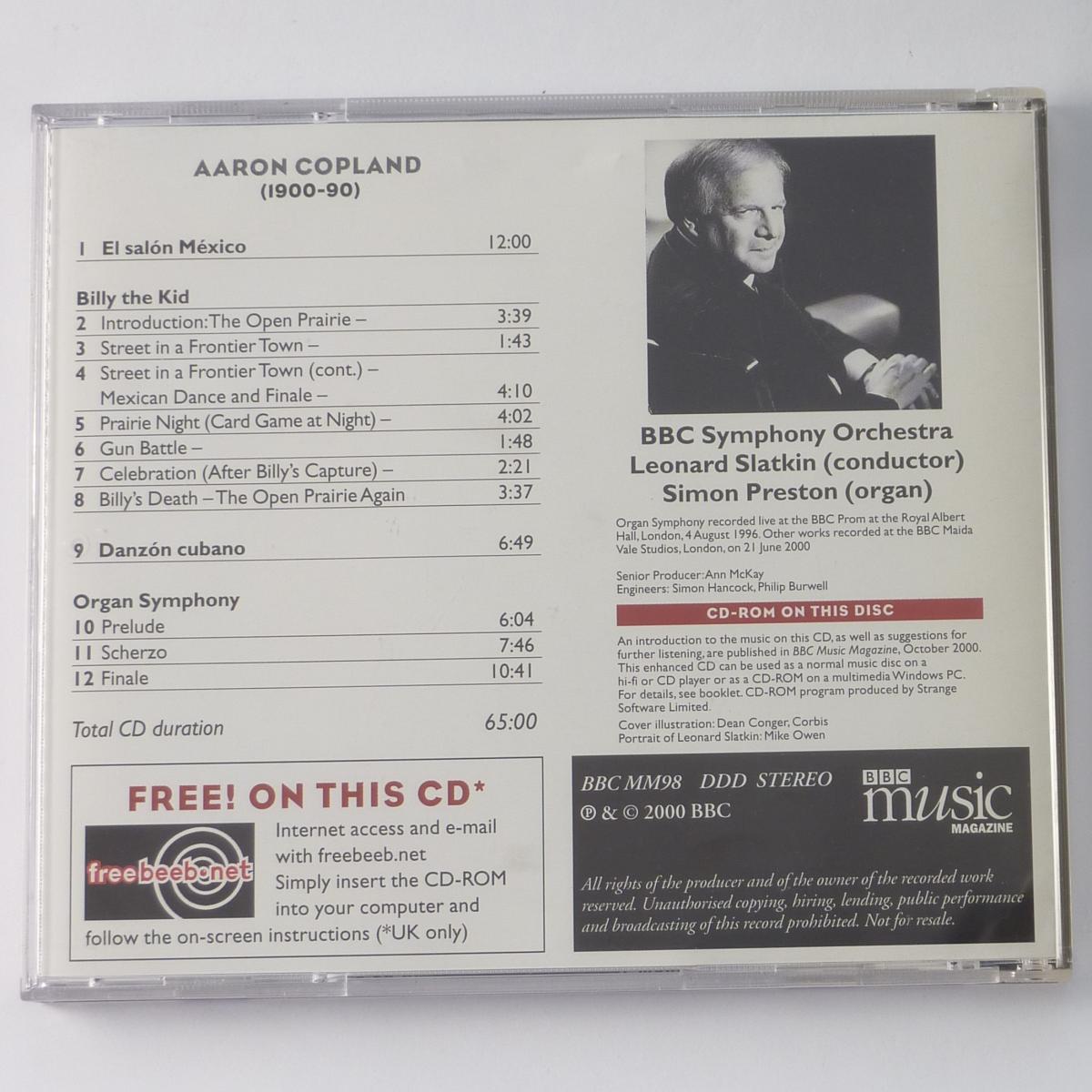 Copland - BBC Symphony Orchestra / Leonard Slatkin Billy The Kid, Organ Symphony, El Salón México, Danzón Cubano CD Enhanced