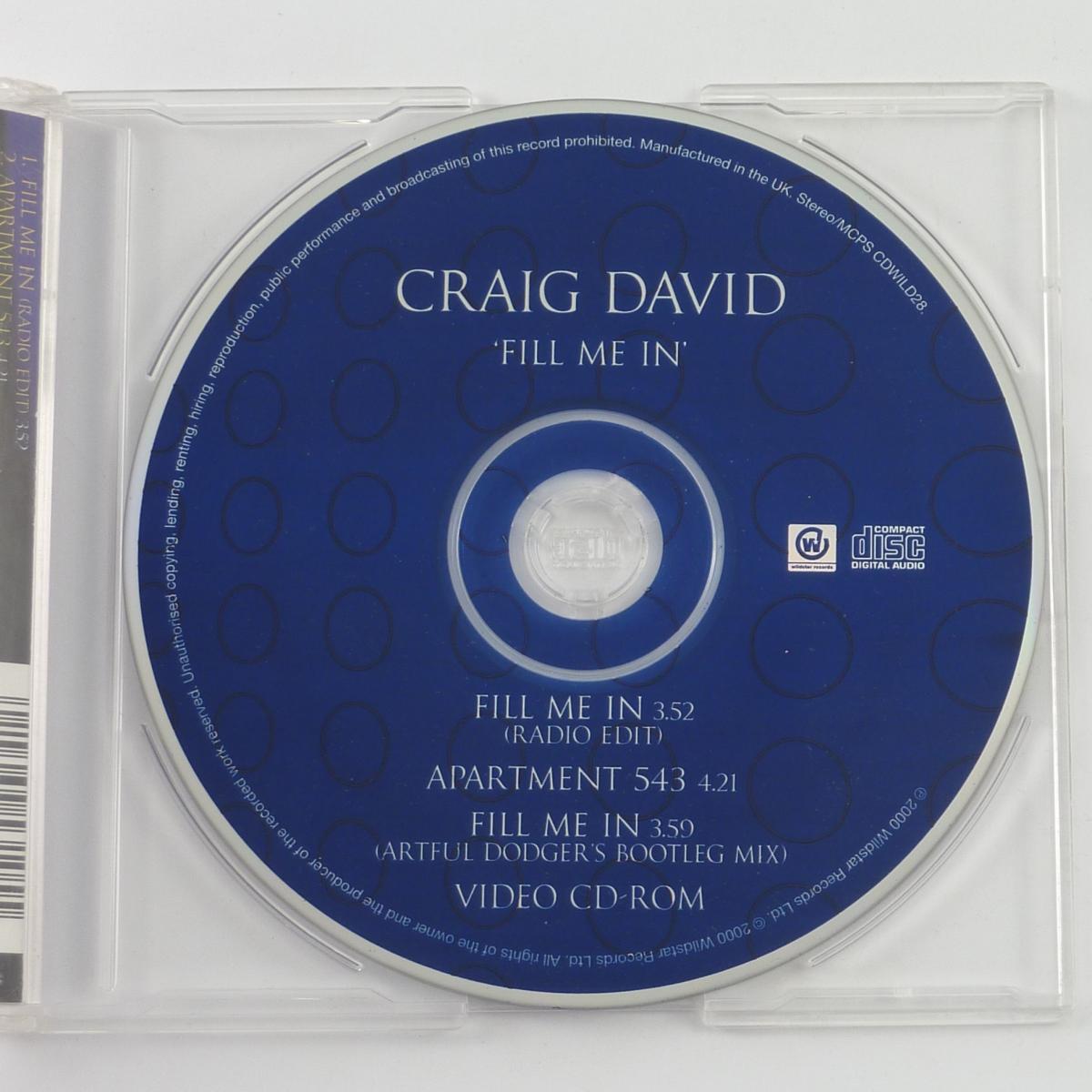 Craig David Fill Me In CD Single Enhanced CD1