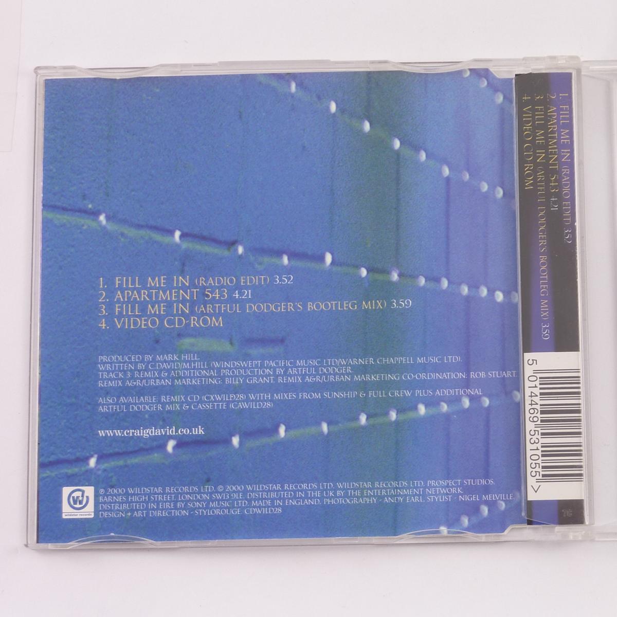 Craig David Fill Me In CD Single Enhanced CD1