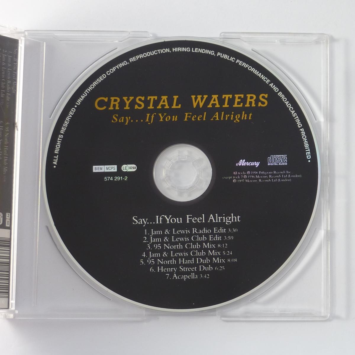Crystal Waters Say... If You Feel Alright CD Single