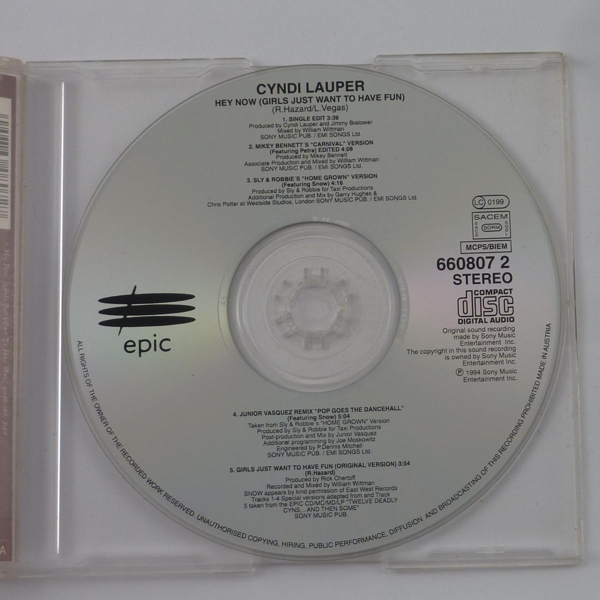 Cyndi Lauper Hey Now (Girls Just Want To Have Fun) CD Single