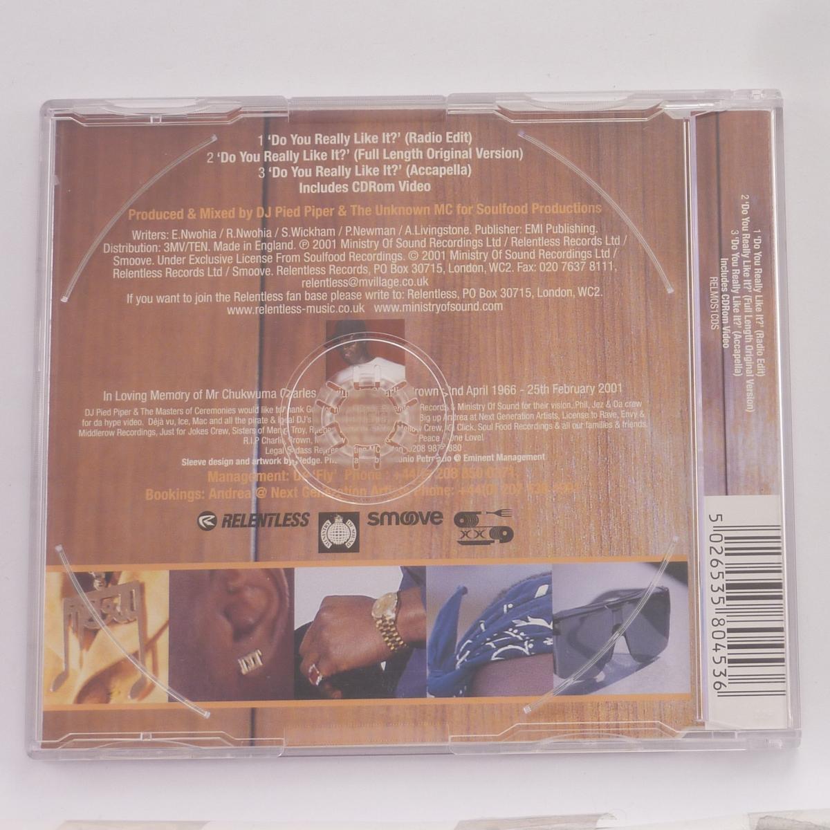 DJ Pied Piper And The Masters Of Ceremonies Do You Really Like It? CD Single Enhanced