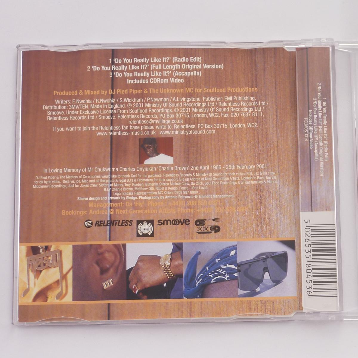 DJ Pied Piper And The Masters Of Ceremonies Do You Really Like It? CD Single Enhanced