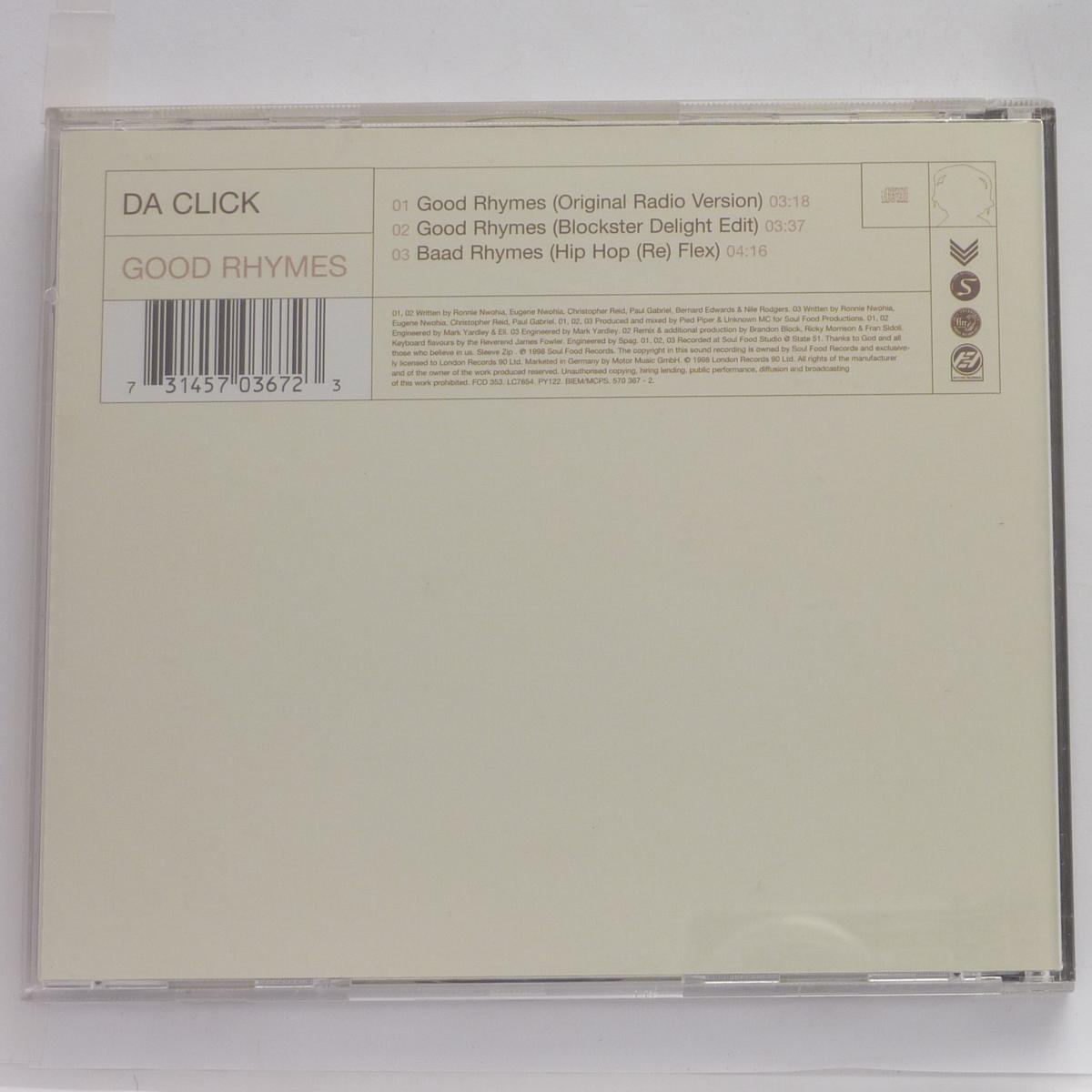 Da Click Good Rhymes CD Single