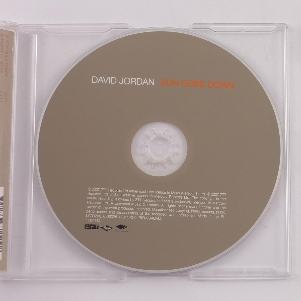 David Jordan Sun Goes Down CD Single