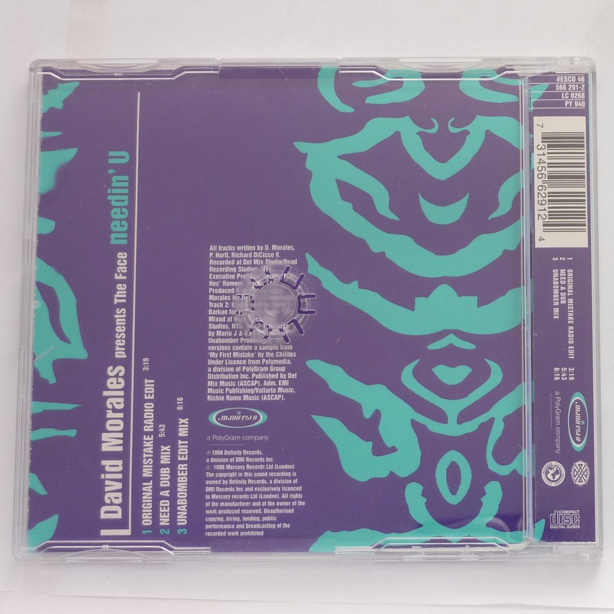 David Morales Presents The Face Needin' U CD Single