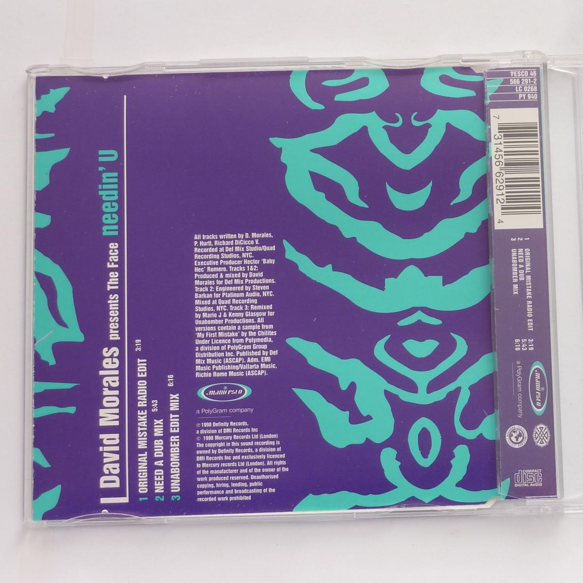 David Morales Presents The Face Needin' U CD Single