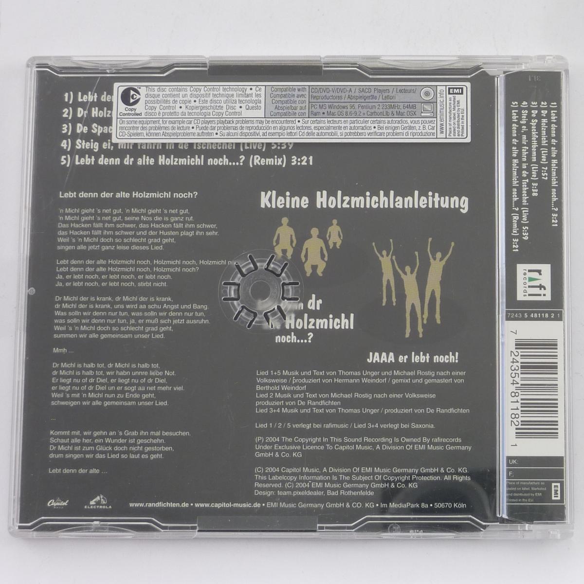 De Randfichten Lebt Denn Dr Alte Holzmichl Noch...? CD Maxi-Single Copy Protected