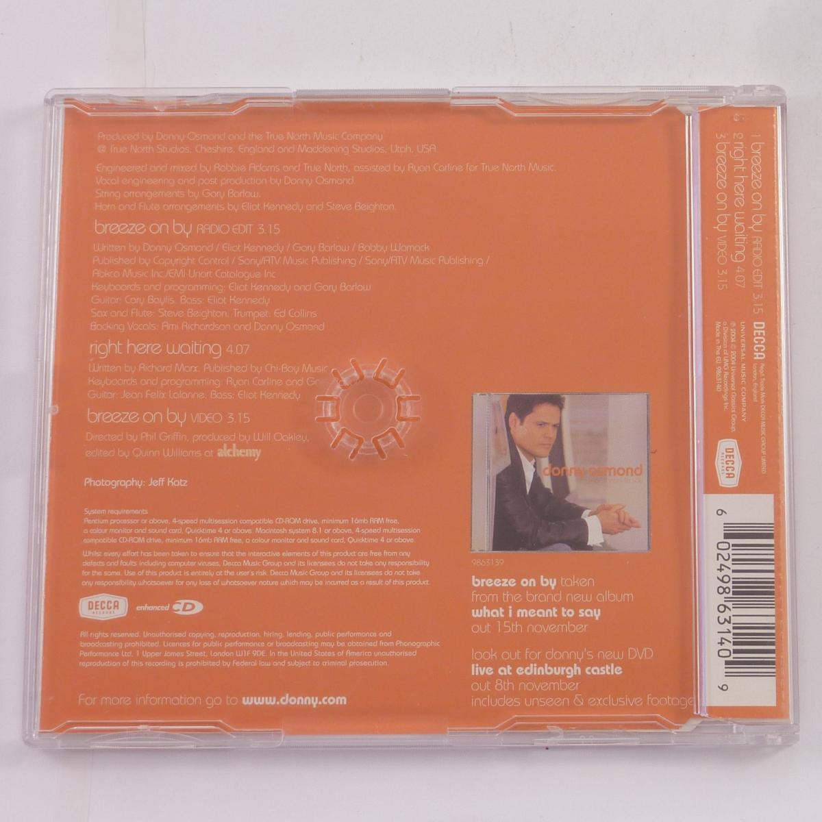 Donny Osmond Breeze On By CD Single Enhanced