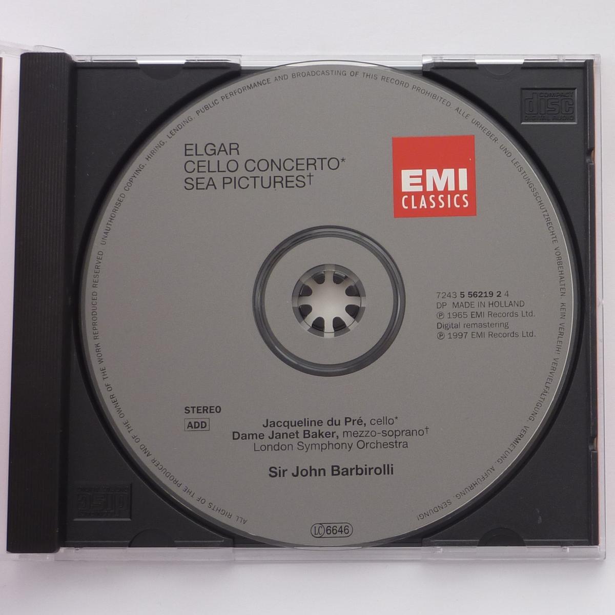 Elgar - Jacqueline du Pré - Sir John Barbirolli - London Symphony Orchestra - Janet Baker Cello Concerto / Sea Pictures CD Reissue