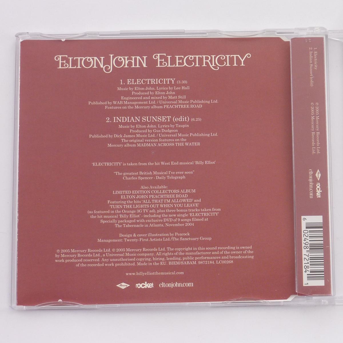 Elton John Electricity CD Single