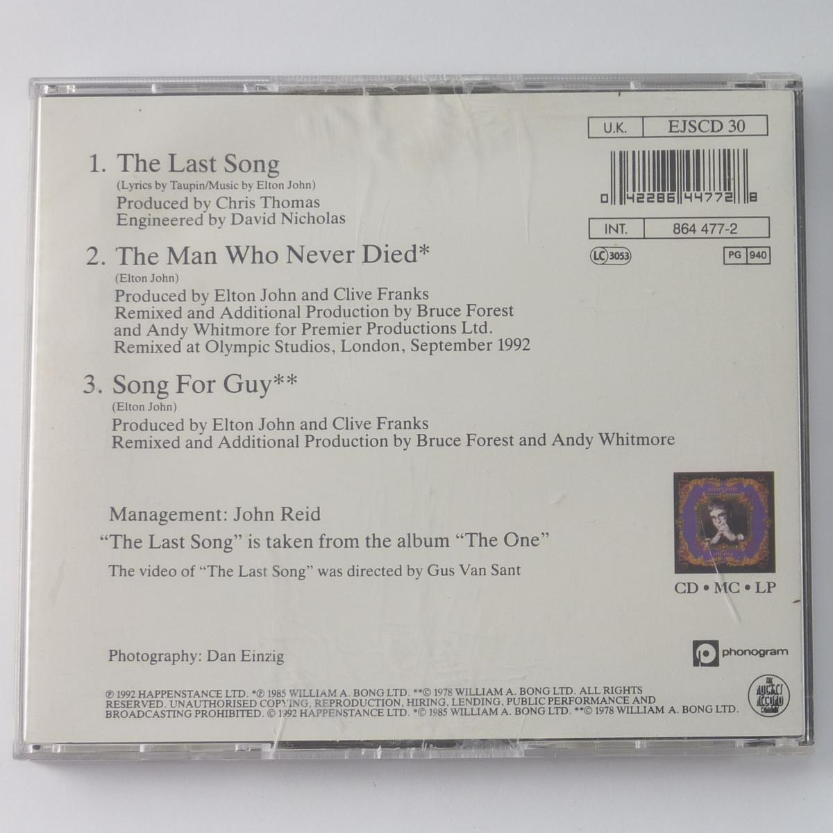 Elton John The Last Song CD Single CD1