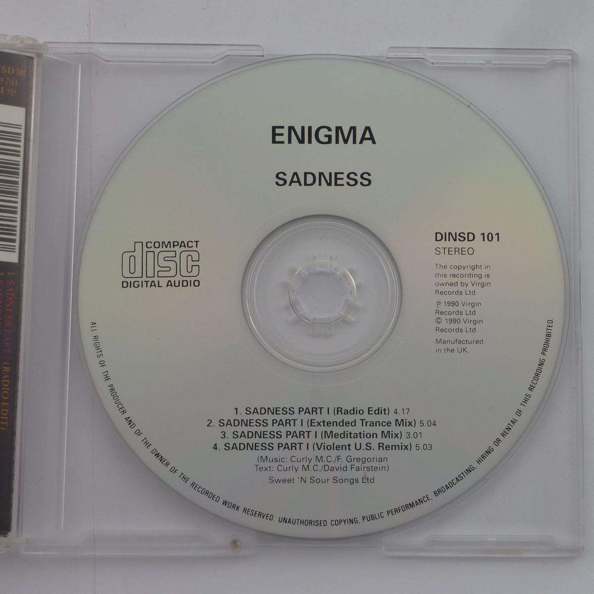 Enigma Sadness Part 1 CD Single Stereo