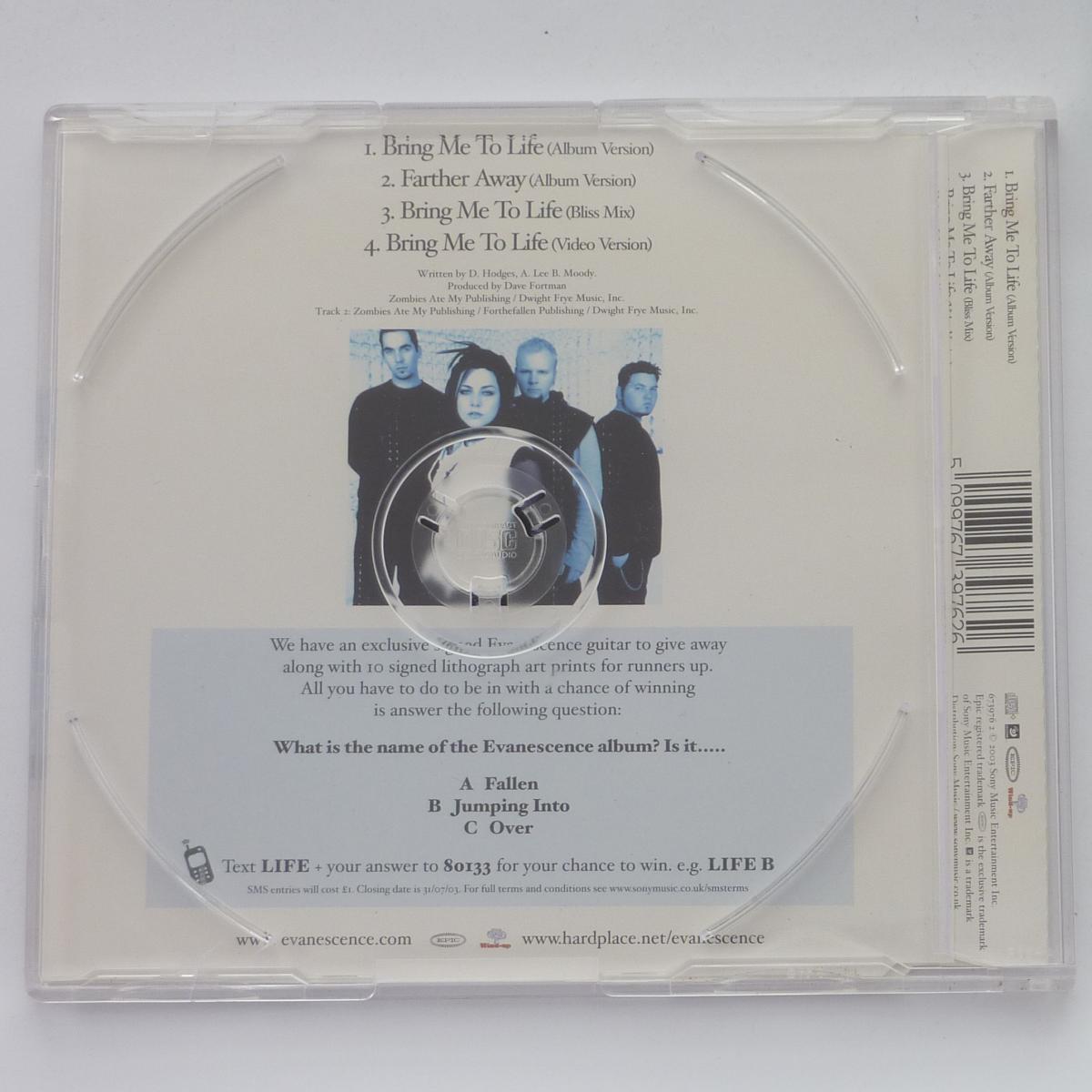 Evanescence Bring Me To Life CD Single Enhanced