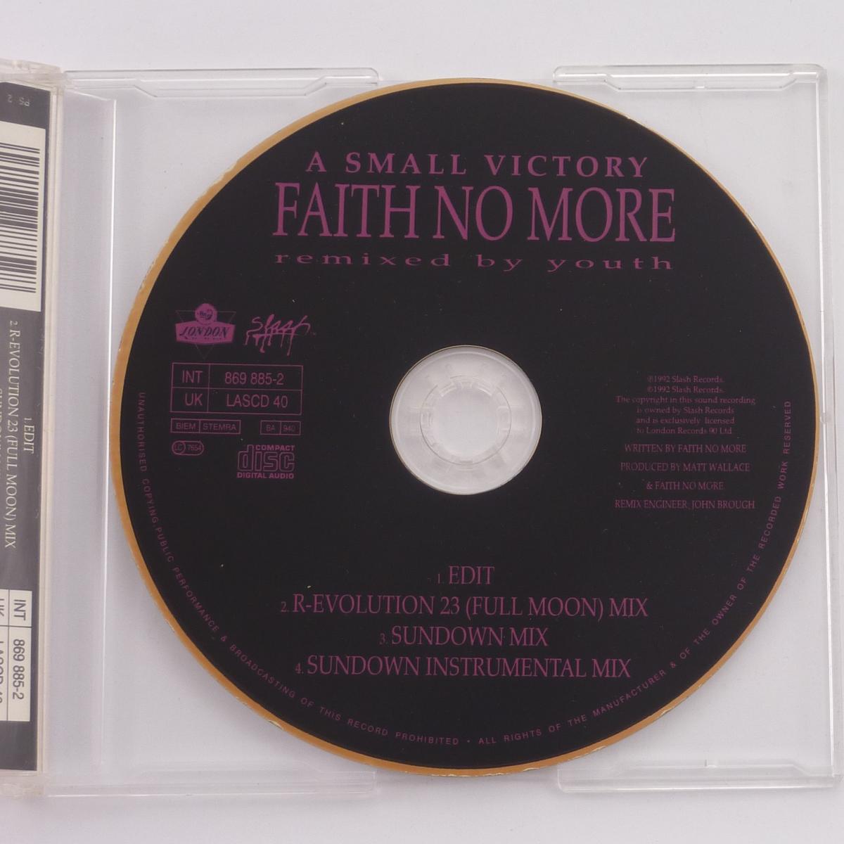 Faith No More A Small Victory (Remixed By Youth) CD Single