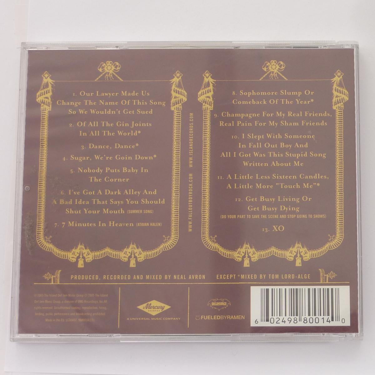 Fall Out Boy From Under The Cork Tree CD Album