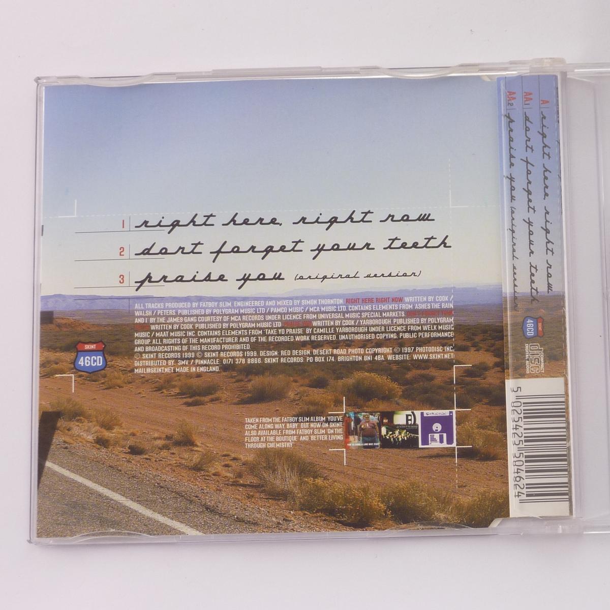 Fatboy Slim Right Here, Right Now CD Single