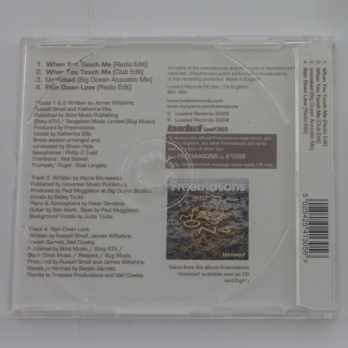 Freemasons Feat Katherine Ellis When You Touch Me CD Single