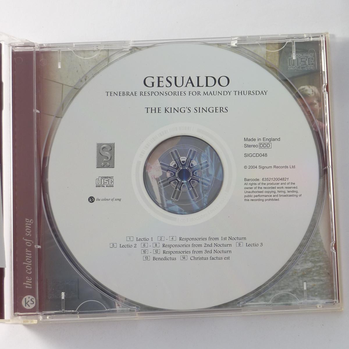 Gesualdo, The King's Singers Tenebrae Responsories For Maundy Thursday CD Album