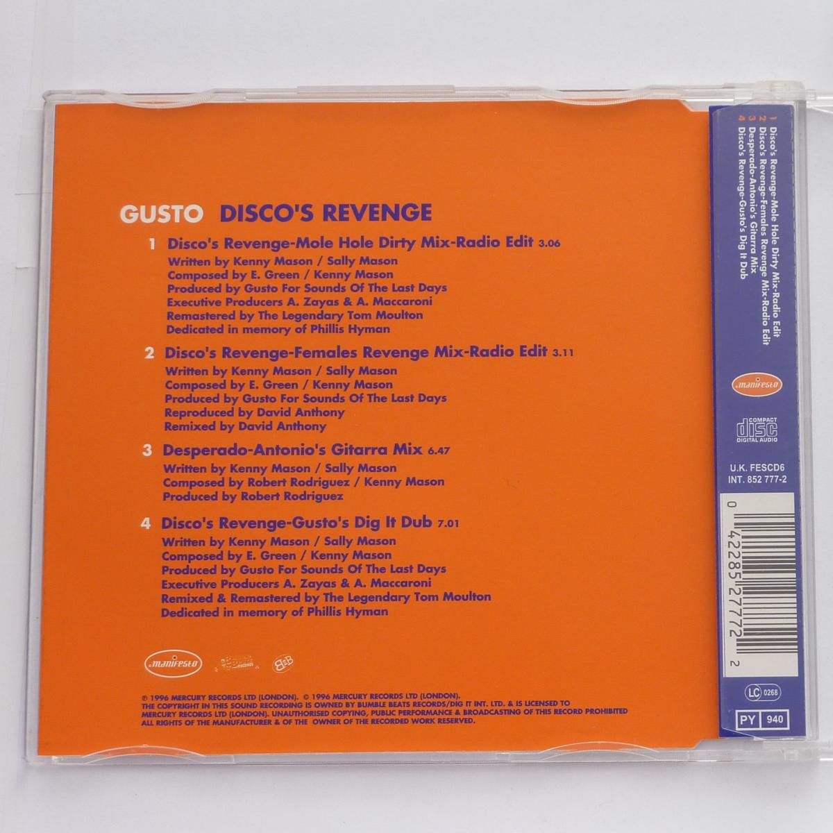 Gusto Disco's Revenge CD Single