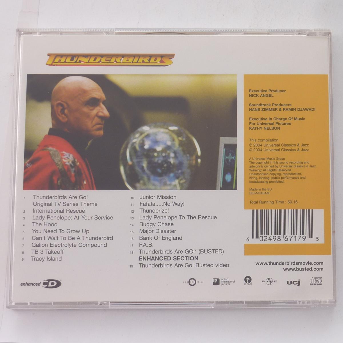 Hans Zimmer Thunderbirds (The Original Soundtrack) CD Album Enhanced