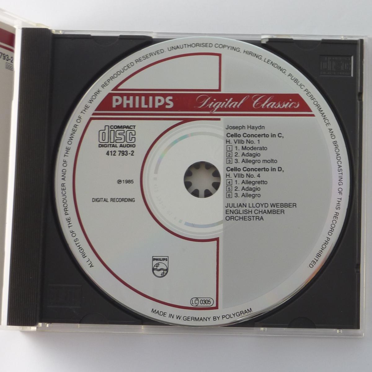 Haydn, Julian Lloyd Webber, English Chamber Orchestra Cello Concertos - Cellokonzerte 1 & 4 CD