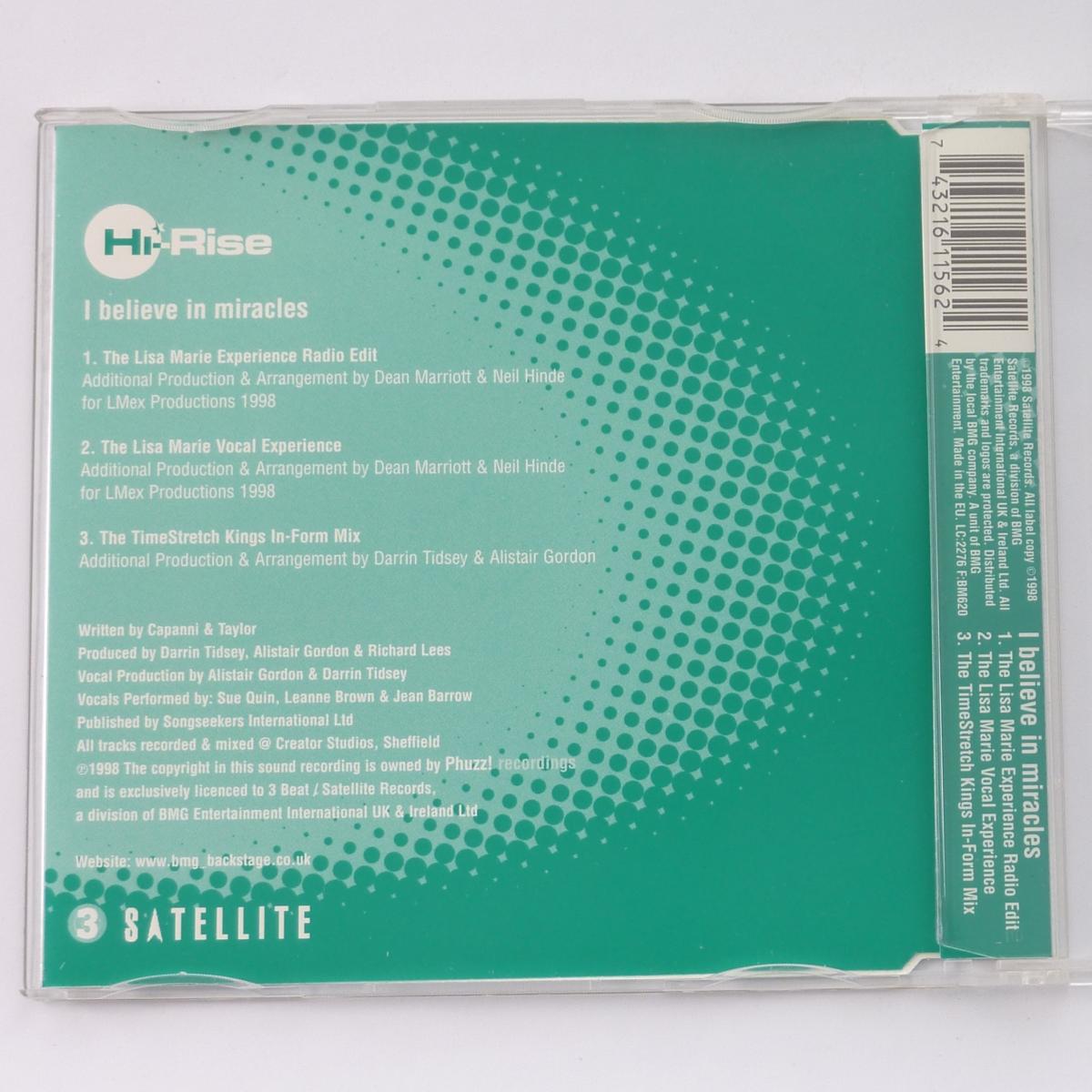 Hi-Rise I Believe In Miracles CD Single