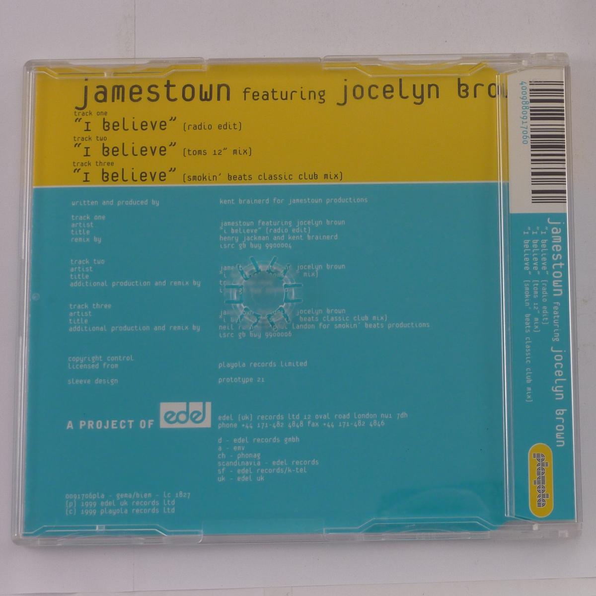 Jamestown Featuring Jocelyn Brown I Believe CD Single CD2